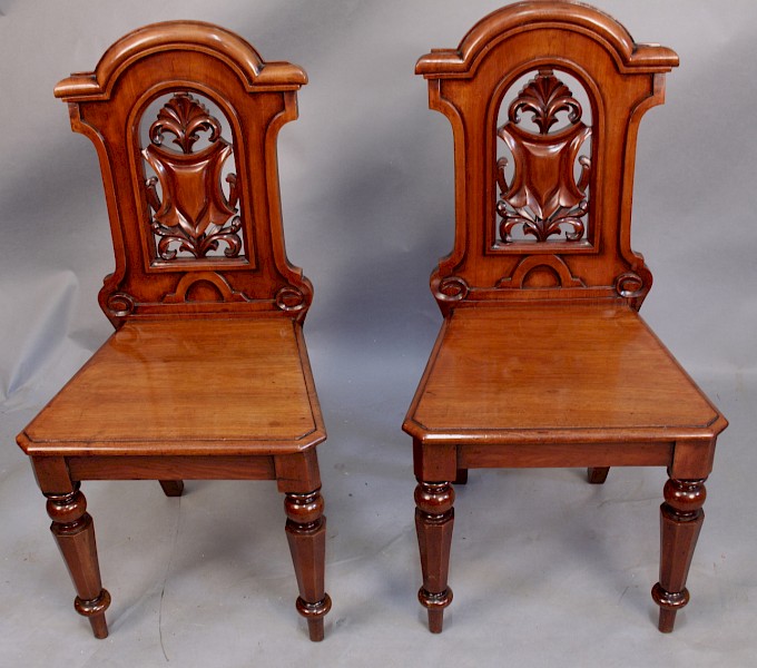 Pair of Victorian Hall Chairs