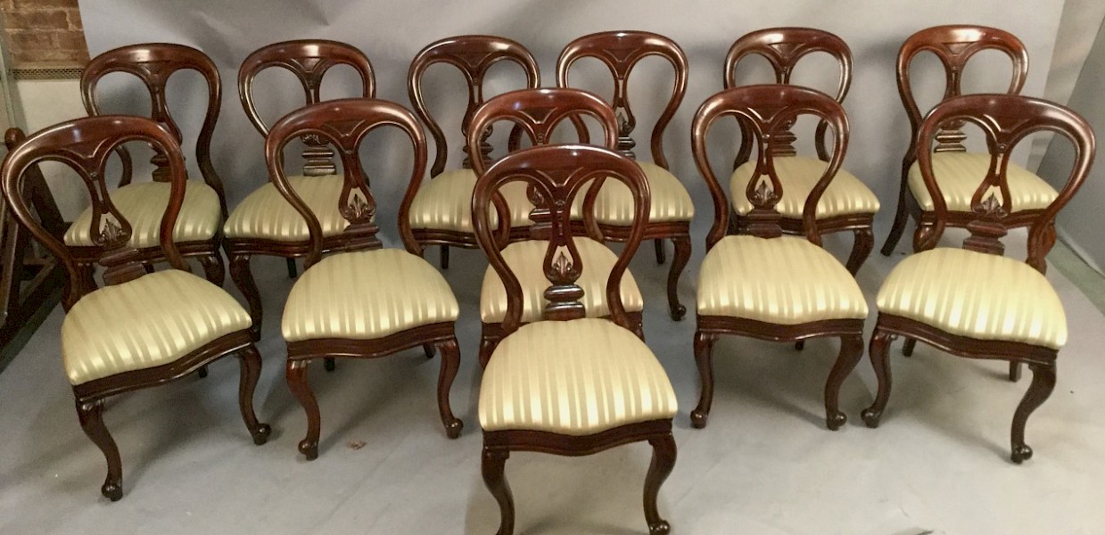 Set of Twelve Victorian Dining Chairs