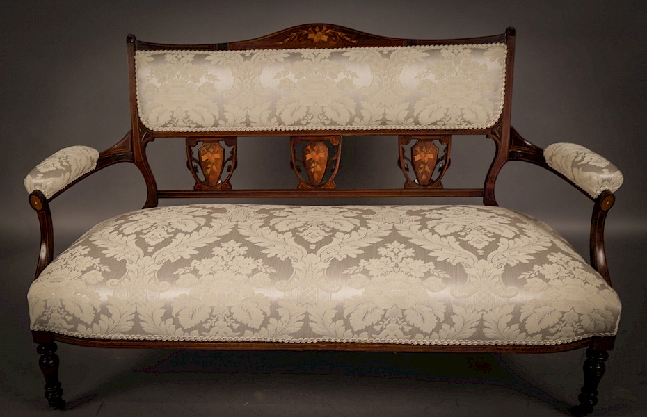 Late Victorian Inlaid Settee