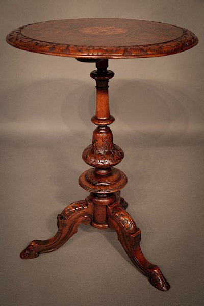 Victorian Occasional Table Walnut Inlaid