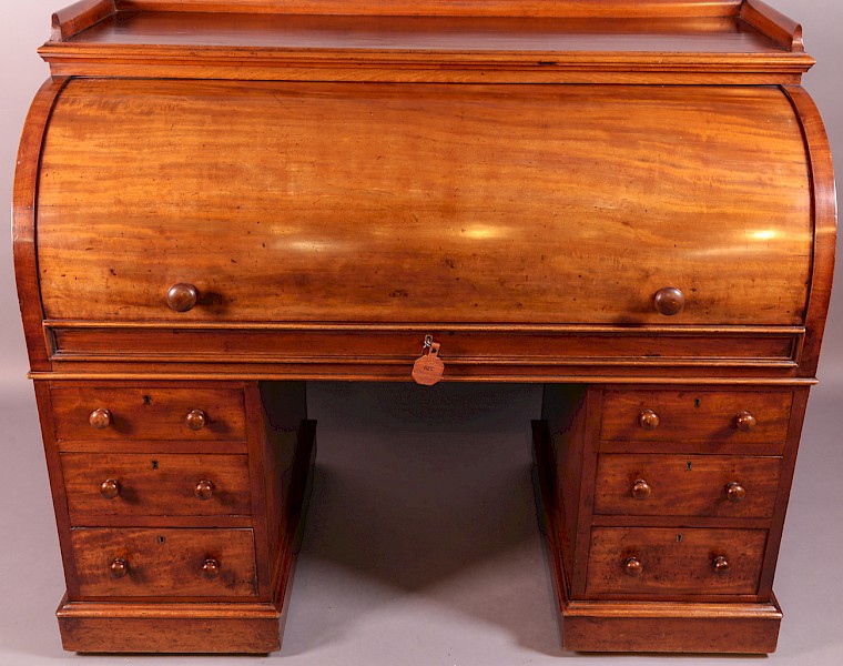 A Victorian Mahogany Cylinder Desk