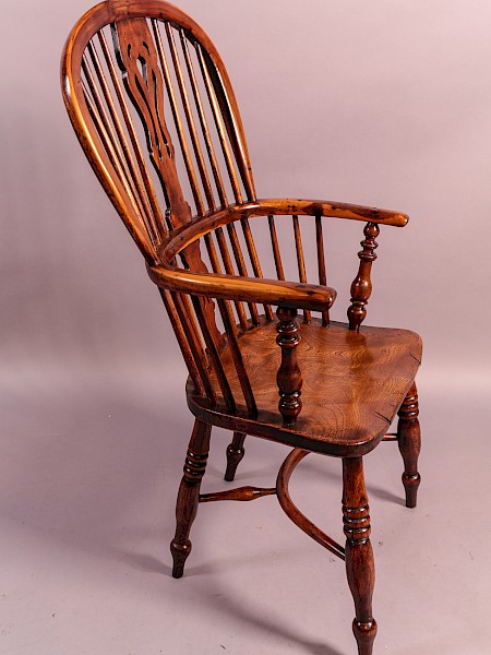 Good Yew Wood High Windsor Chair Nottingham Maker
