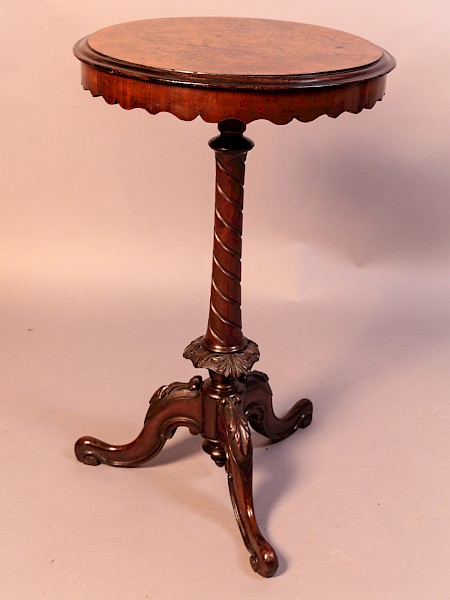 Victorian Wine Table Yew Wood Top