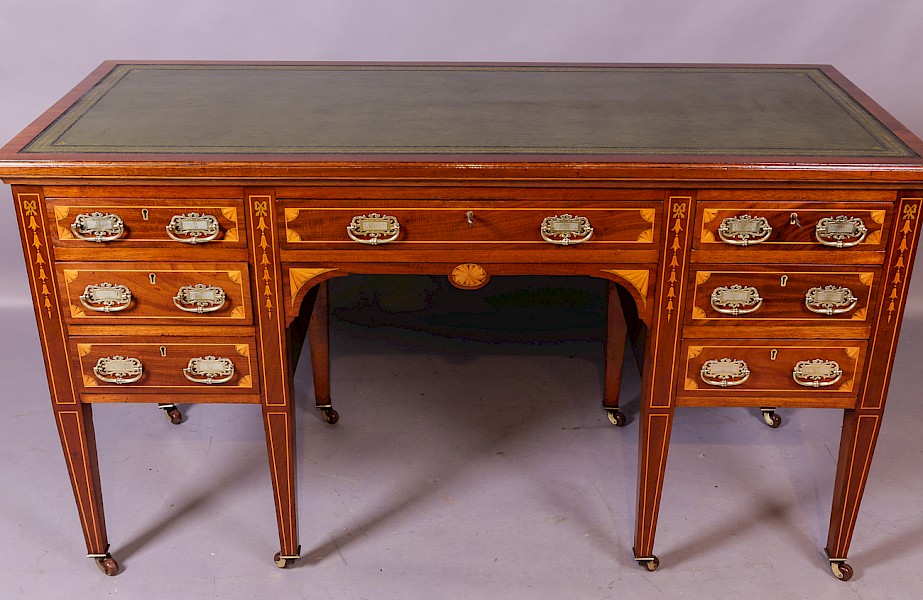 An Attractive Late Victorian Inlaid Writing Desk