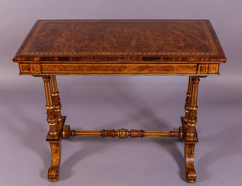 Superb Victorian Burr Walnut Card Table