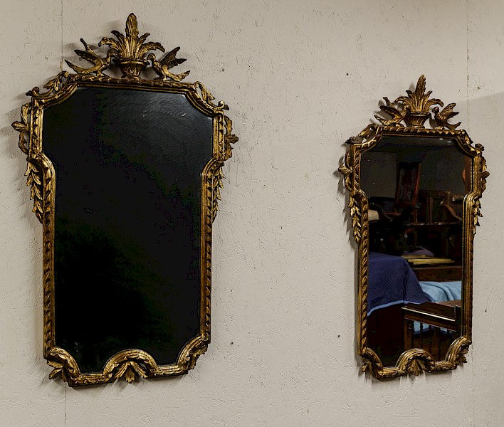 Pair of Gilded Gesso Wall Mirrors