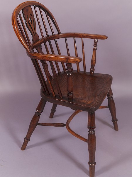 Yew Wood Low Windsor Chair Rockley Maker