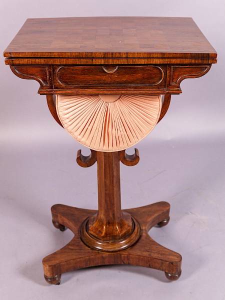 William IV Games /Sewing Table in Rosewood