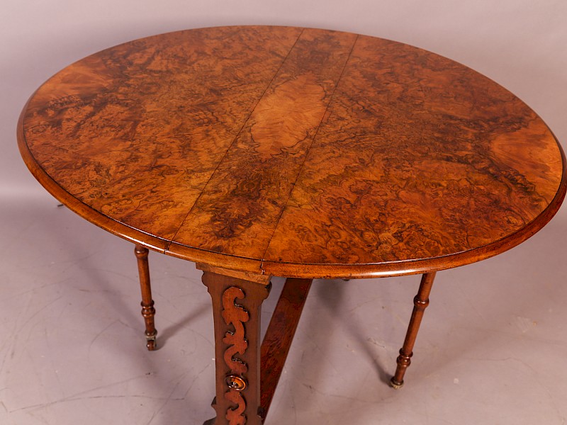 A Victorian Burr Walnut Sutherland Table