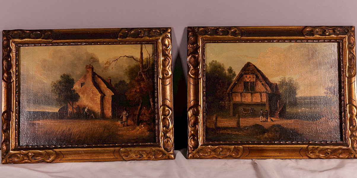 A Pair of Victorian Nieve Oil paintings