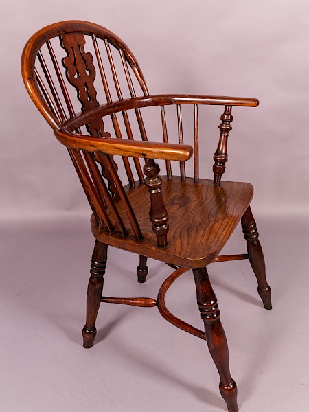 Yew Wood Windsor Chair by Benjamin Gilling of Worksop