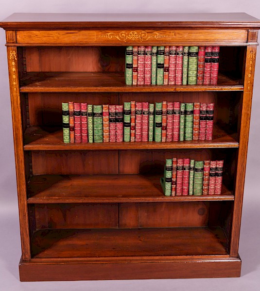 Victorian Open Bookcase with Inlay