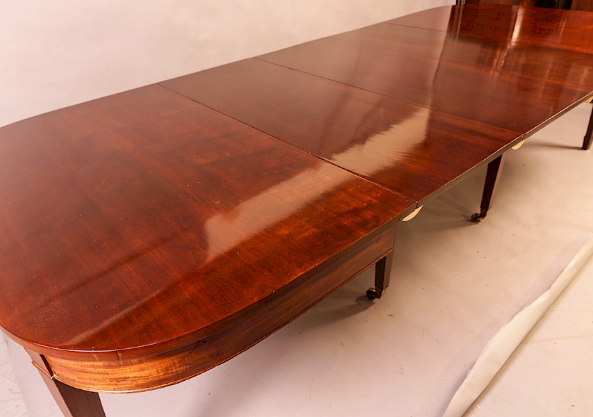 Georgian D End Extending Dining Table 3 leaves seat 12
