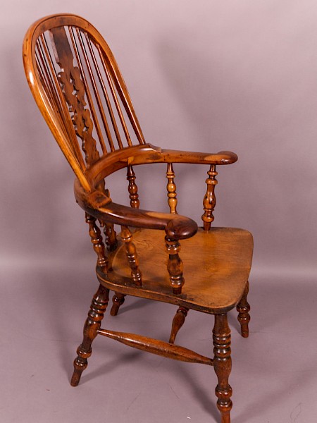 Yew Wood Broad Arm Windsor Armchair Worksop maker