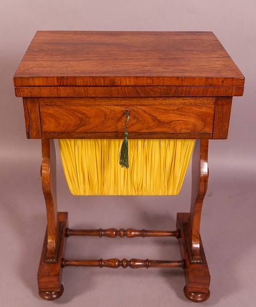 Rosewood Early Victorian Sewing/Games Table