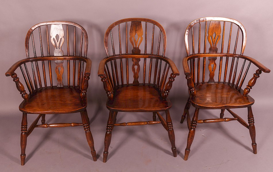 Set of 3 Low Back Windsor Chairs