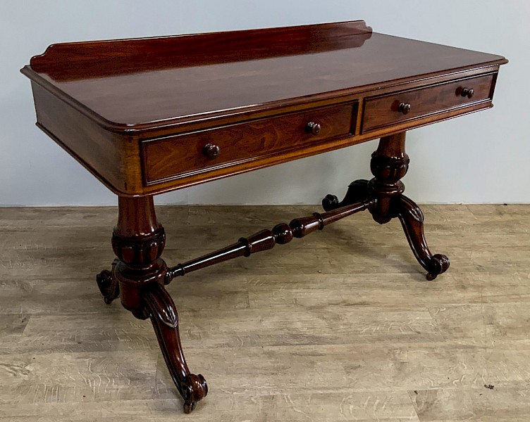 Victorian Library Table mahogany 2 drawers