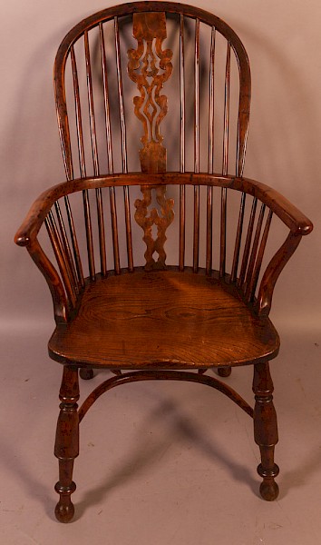 A Rare Yew Wood Windsor Chair by William Wheatland Retford