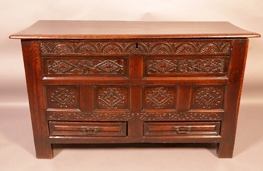 Rare 17th century Oak Coffer