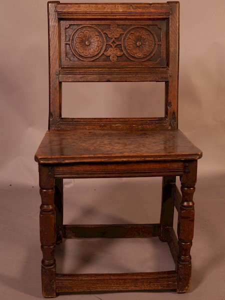 17th century Oak Backstool