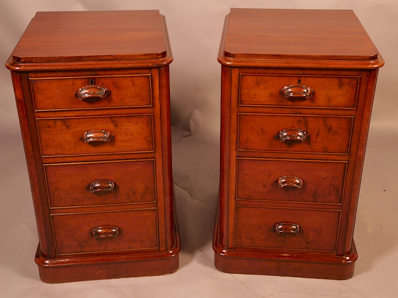 A Pair of Mahogany Bedside Chests Victorian