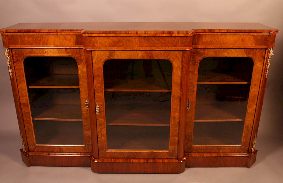 A Good Victorian Credenza in Burr Walnut