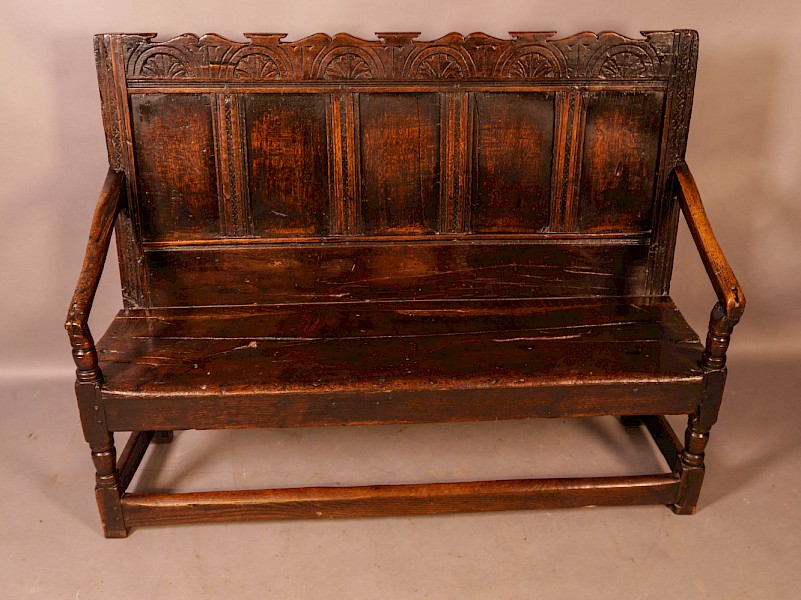 A 17th century Oak Settle