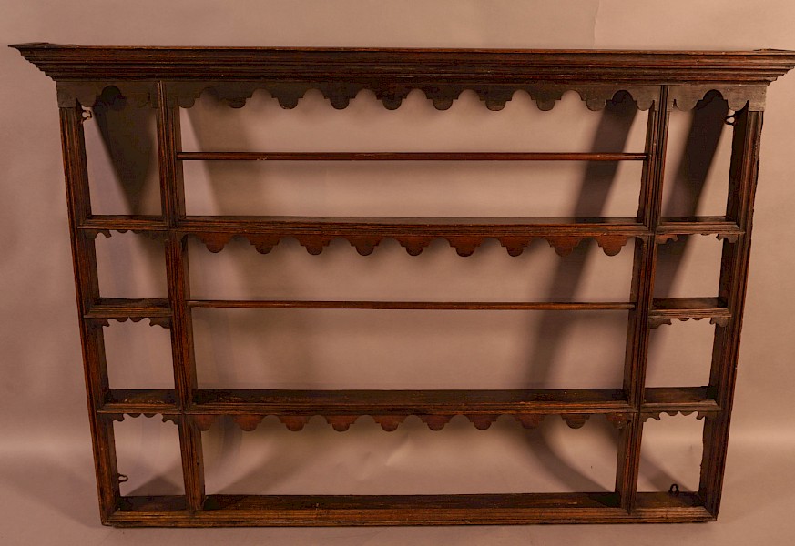 A Georgian Oak Plate Rack