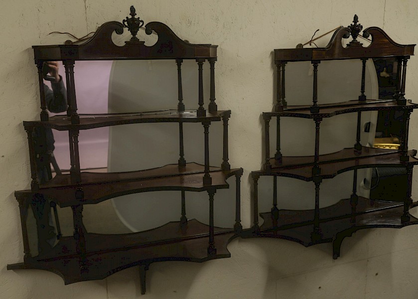 A Rare Matching Pair of Victorian Wall Shelves