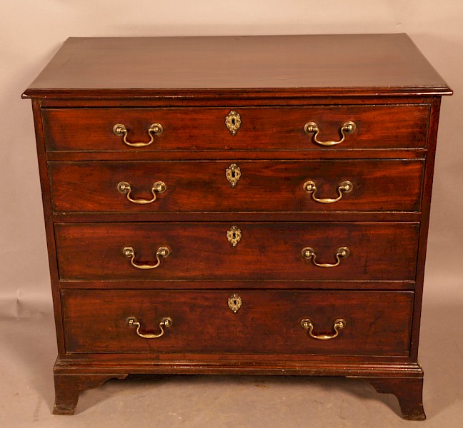 A Georgian Mahogany Chest of Drawers original brasswork c 1780
