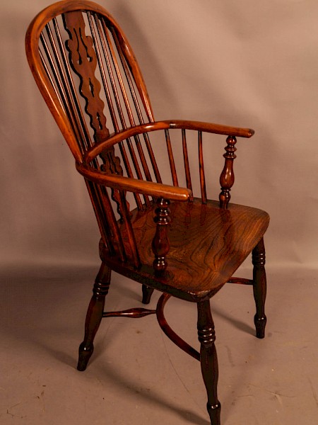 A Yew Wood Windsor Chair by Benjamin Gilling