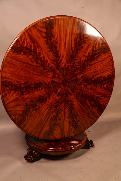A Victorian Circular Dining Table Centre Column Supports