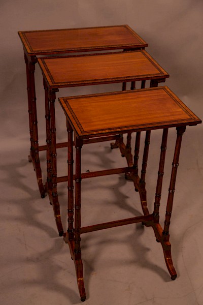 A Regency Nest of Three Tables in Satinwood