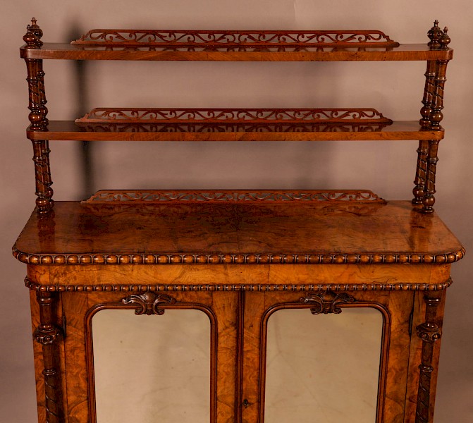 A Victorian Burr Walnut Chiffonier