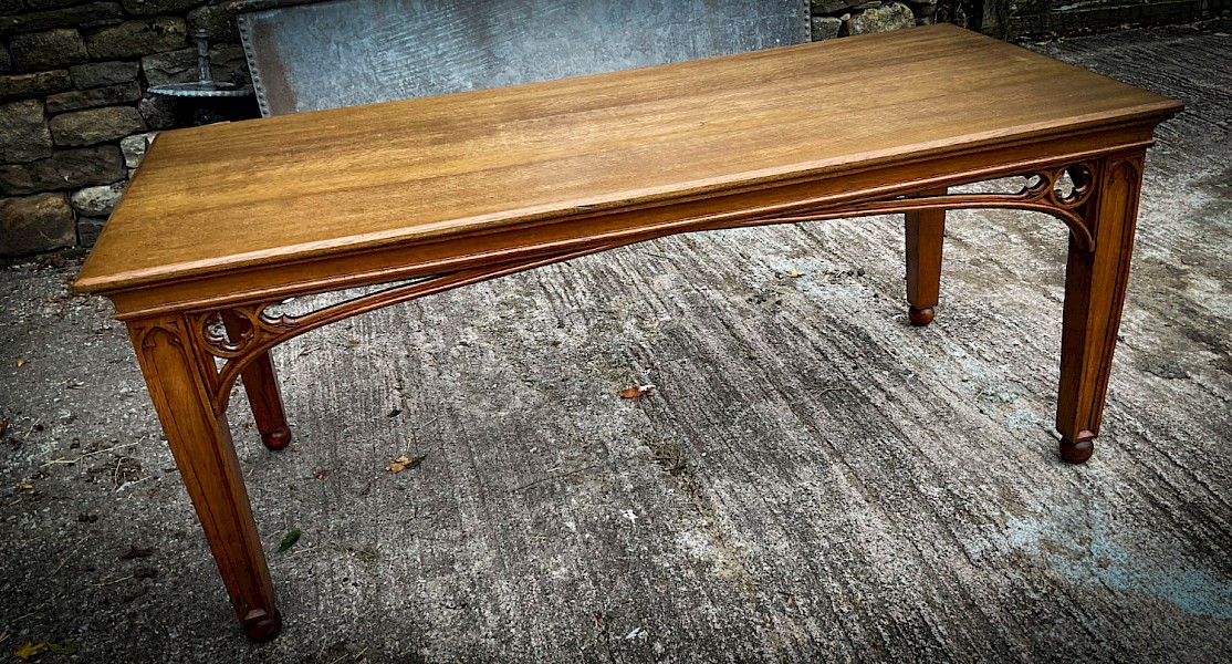 A Good Victorian Gothic Refectory Dining Table