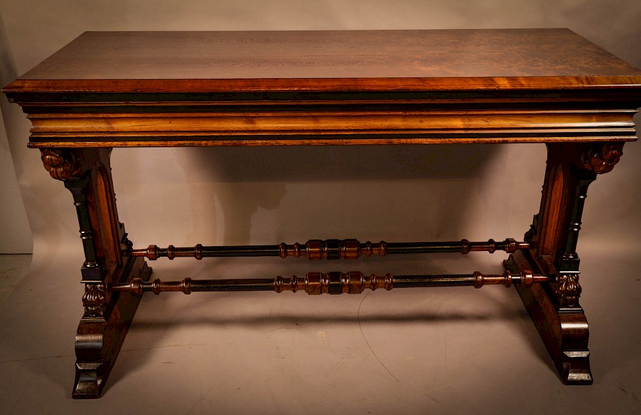 Very Impressive Victorian Gothic Serving Table Pitch Pine