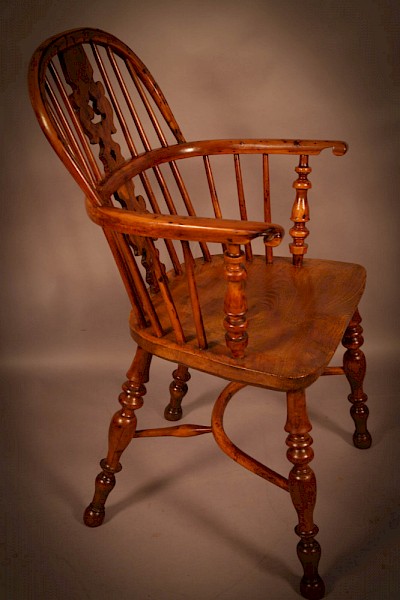 A Superb Yew Wood Low Back Windsor Chairs Allsop