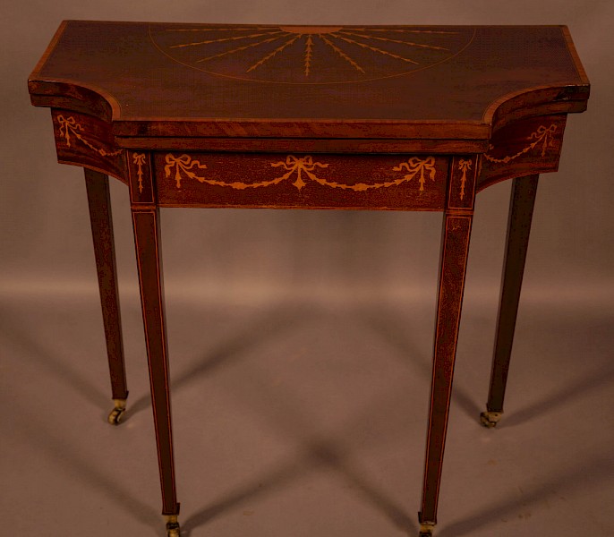 A Fine Georgian Card table in Mahogany with Inlay