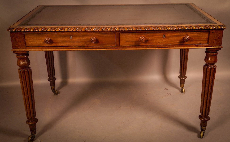 A victorian 2 Drawer Library Table Mahogany