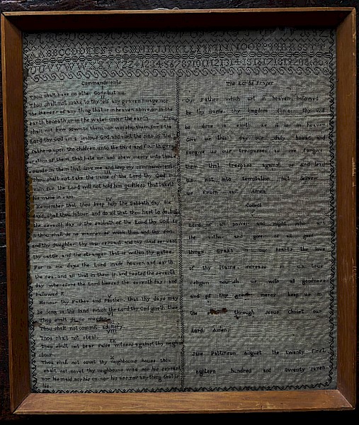 The Commandments A Sampler by Jane Pattinson 1827
